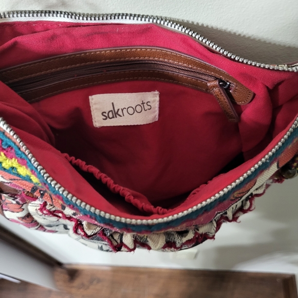 Sakroots Multicolor Floral Crossbody with Pink Accents - Picture 6 of 8